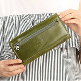 Royal Bagger Long Wallet Purse for Women Genuine Cow Leather RFID Blocking Wallets Card Holder Phone Pocket Purses Female Ladies