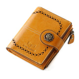 Royal Bagger RFID Short Wallets for Women Smooth Genuine Cow Leather Female Purse Korea Fashion Card Holder Small Pocket Elegant